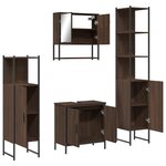 vidaXL Ensemble de meubles de salle de bain 4 Pièces Chêne marron