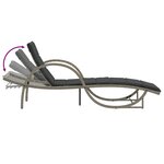vidaXL Chaise longue et coussin gris clair 60x199x42 cm résine tressée