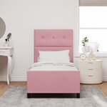 Cadre de lit en velours rose vidaXL 90x190 cm