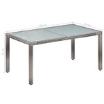 vidaXL Salon de jardin 7 Pièces avec coussins Résine tressée Gris