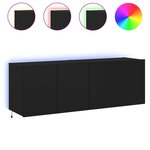 vidaXL Meubles TV muraux avec lumières LED 2 Pièces noir 60x35x41 cm
