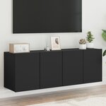 vidaXL Meubles TV muraux 2 Pièces noir 60x30x41 cm