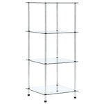 vidaXL Étagère 4 niveaux Transparent 40x40x100 cm Verre trempé