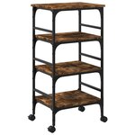 vidaXL Chariot de cuisine chêne fumé 45x35x89 5 cm bois d'ingénierie