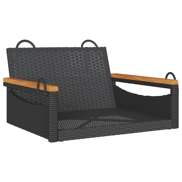vidaXL Balancelle noir 63x62x40 cm résine tressée