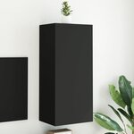 vidaXL Meuble TV mural noir 40 5x30x90 cm bois d'ingénierie