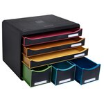 Module De Classement Storebox 6 Tiroirs Black Office - Noir/arlequin - Exacompta