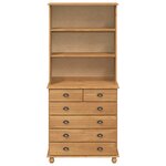 Hutch vidaXL « ASKIM » Marron doré 91x40x199 5 cm Bois massif Pin