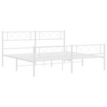 vidaXL Cadre de lit métal sans matelas et pied de lit blanc 183x213 cm