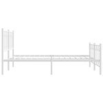 vidaXL Cadre de lit métal avec tête de lit/pied de lit blanc 160x200cm