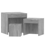 vidaXL Tables gigognes 3 Pièces Sonoma gris Bois d'ingénierie