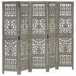 vidaXL Cloison de séparation 5 panneaux Gris 200x165 cm Bois manguier