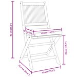 Chaises de jardin pliantes vidaXL avec coussin gris 8Pièces en bois d'acacia massif