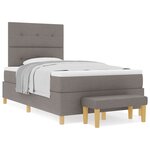 Lit Box Spring vidaXL avec Matelas & Banc Taupe 120x200 cm Tissu