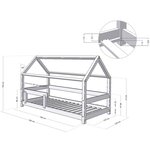 Lit cabane enfant TERY 120 x 180 Bois naturel