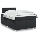 vidaXL Sommier à lattes de lit avec matelas noir 120x190 cm similicuir