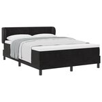 Lit Box Spring vidaXL avec Matelas Noir 160x200 cm en Velours