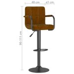 vidaXL Tabourets de bar lot de 2 marron velours