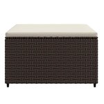vidaXL Repose-pieds de jardin coussins lot de 2 marron résine tressée