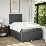 vidaXL Sommier à lattes de lit avec matelas Gris foncé 120x200cm Tissu