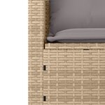 vidaXL Salon de jardin avec coussins 3 Pièces beige résine tressée