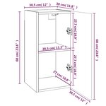 vidaXL Meuble TV Chêne fumé 30 5x30x60 cm Bois d'ingénierie