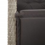 vidaXL Ensemble à manger de jardin et coussins 9 Pièces gris clair rotin