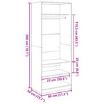 vidaXL Garde-robe blanc 80x50x200 cm bois d'ingénierie