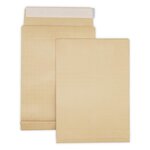 Lot de 100 enveloppes pochettes kraft armé à soufflet marron 229 x 324 + 30 mm