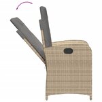 vidaXL Ensemble de bistro 3 Pièces coussins mélange beige résine tressée