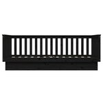 vidaXL Lit de jour sans matelas noir 100x200 cm bois de pin massif