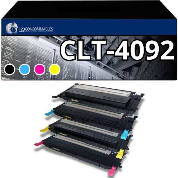 123CONSOMMABLES - CLT-4092S Compatible pour Samsung CLT-4092S Cartouche de Toners CLT-4092S K4092S C4092S M4092S Y4092S Compatible pour Samsung CLP-320 CLP-325 CLX-3180 CLX-3185