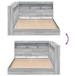vidaXL Lit bibliothèque gris Sonoma 120x200 cm en bois d'ingénierie