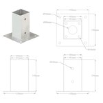 vidaXL Ancres de poteau 4 Pièces Métal galvanisé 81 mm