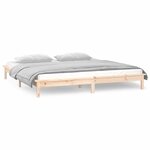 vidaXL Cadre de lit à LED sans matelas 150x200 cm bois massif