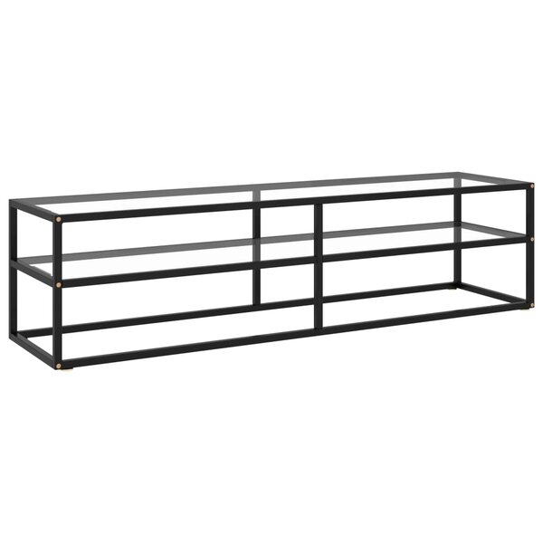 Vidaxl meuble tv noir avec verre trempé 160x40x40 cm