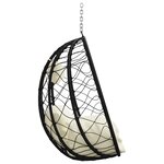 vidaXL Balançoire à œuf suspendue sans support Crème blanche Rattan poly