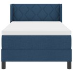 Lit à sommier box vidaXL avec matelas bleu 90x200 cm en tissu