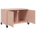 vidaXL Meuble TV rose 68x39x43 5 cm acier laminé à froid