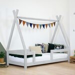 Lit cabane enfant NAKANA 80 x 160 gris clair