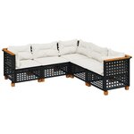 vidaXL Salon de jardin 5 Pièces avec coussins noir résine tressée