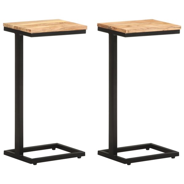 vidaXL Tables d'appoint 2 Pièces 31 5x24 5x64 5 cm Bois d'acacia solide