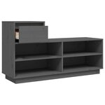 vidaXL Armoire à chaussures Gris 110x34x61 cm Bois de pin massif