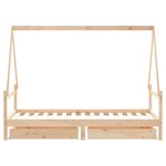 vidaXL Cadre de lit d'enfants et tiroirs 90x190 cm bois de pin massif