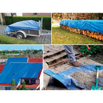 Perel Bâche  ultrarésistant  14 œillets  angles renforcés  rectangulaire  bleu/noir  180 g/m²  3 x 4 m
