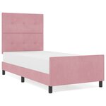 Cadre de lit en velours rose vidaXL 90x190 cm