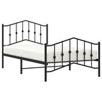 vidaXL Cadre de lit métal sans matelas avec pied de lit noir 100x190cm