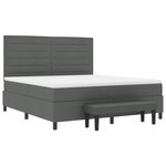 vidaXL Lit Box Spring avec Matelas & Banc Gris Foncé 180x200 cm Tissu