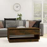 vidaXL Table basse Chêne fumé 102 5x55x44 cm Bois d'ingénierie