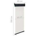 vidaXL Auvent latéral de balcon 65x250 cm Crème